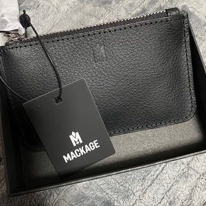 Mackage Zipper card/coin pouch in black.